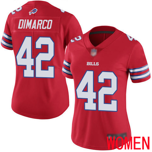 Women Buffalo Bills #42 Patrick DiMarco Limited Red Rush Vapor Untouchable NFL Jersey->women nfl jersey->Women Jersey